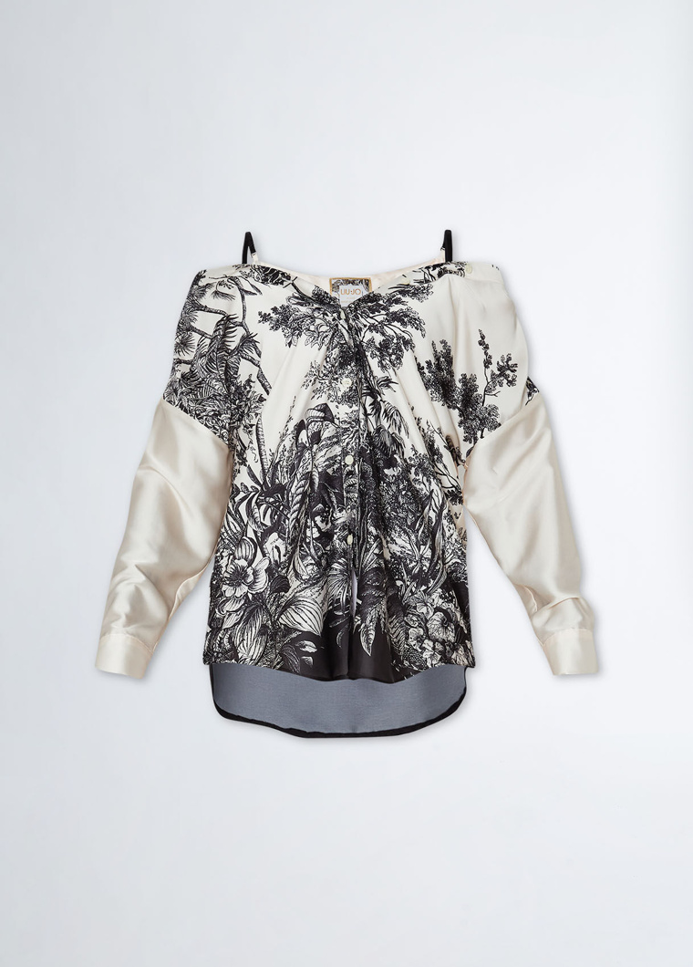 BLOUSE - NERO/CIPRIA