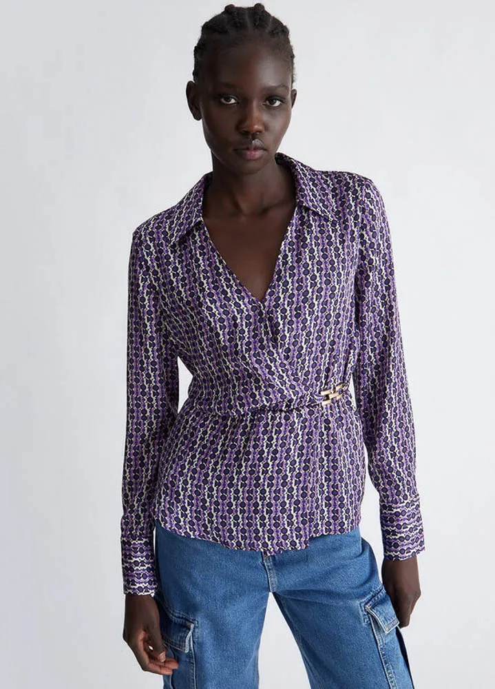 BLOUSE - VIOLET CHESSBOARD