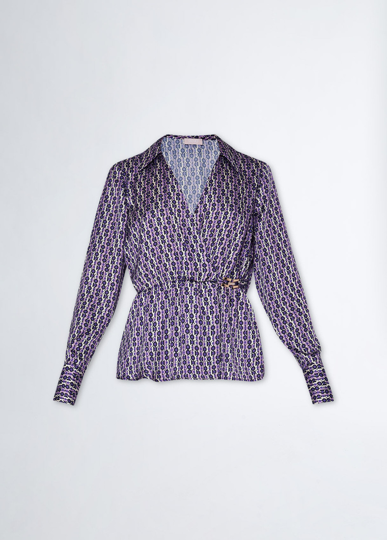 BLOUSE - VIOLET CHESSBOARD