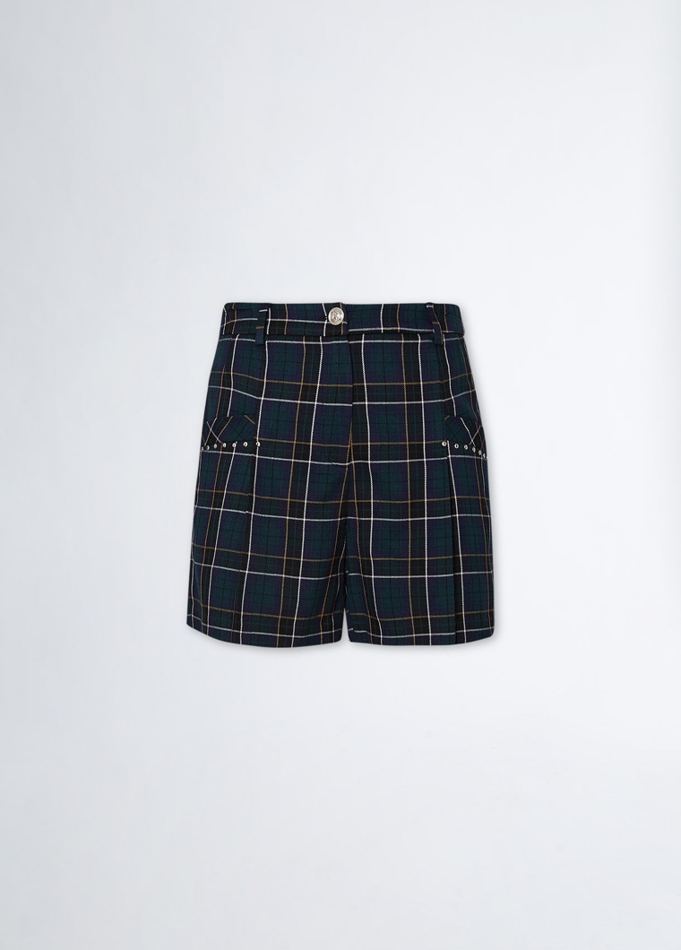 SHORTS - CHECK GREEN BRITISH