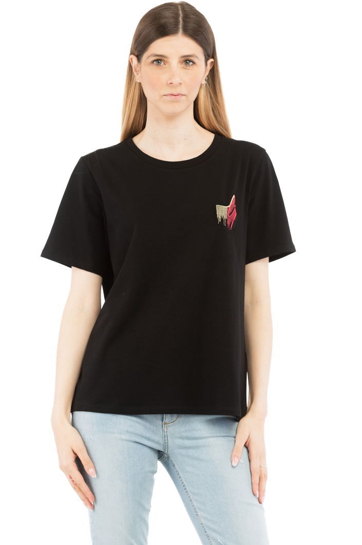 T-SHIRT - NERO/EMBRODERY