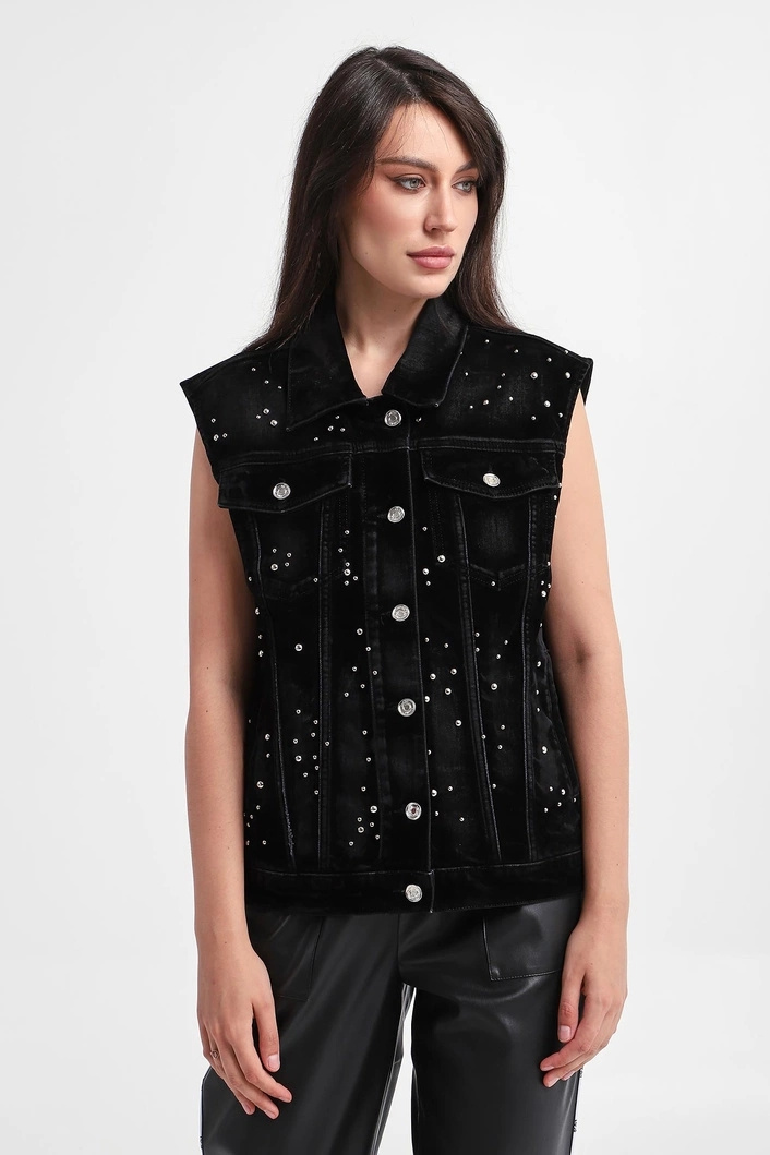 VEST - DEN.BLACK FLOCK PR.W