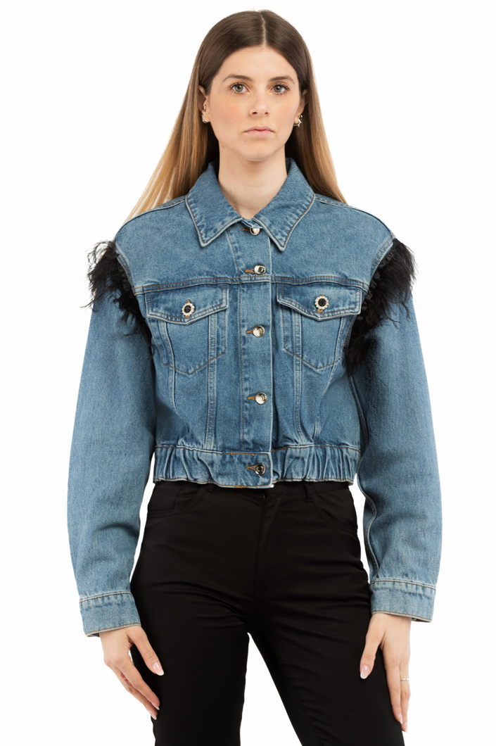 JEANS JACKET - DEN.BLUE DK.LONG WAS