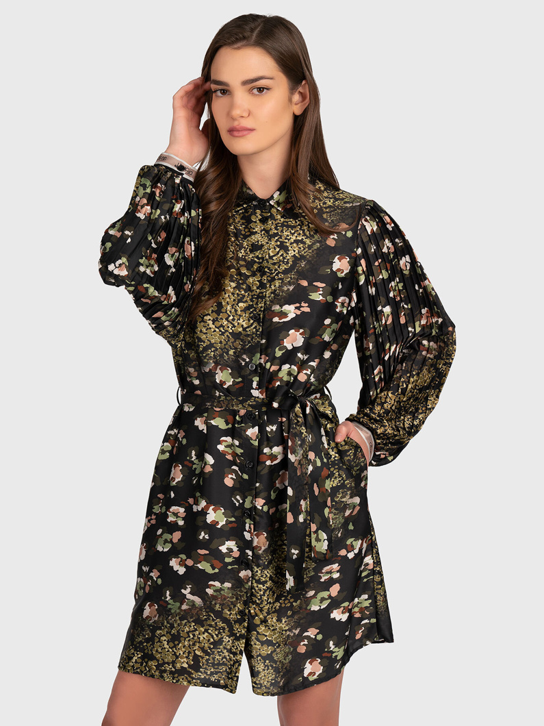 DRESS - BLACK PYTHON FOULARD