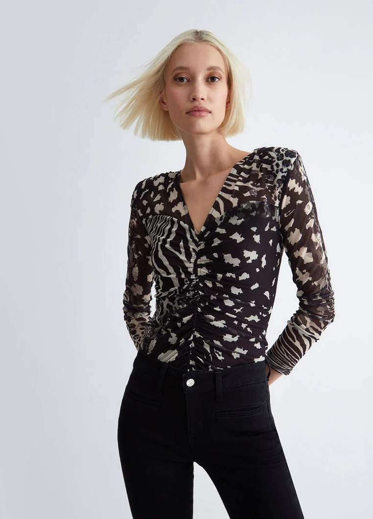 TOP LONG SLEEVE - MIXED ANIMALIER