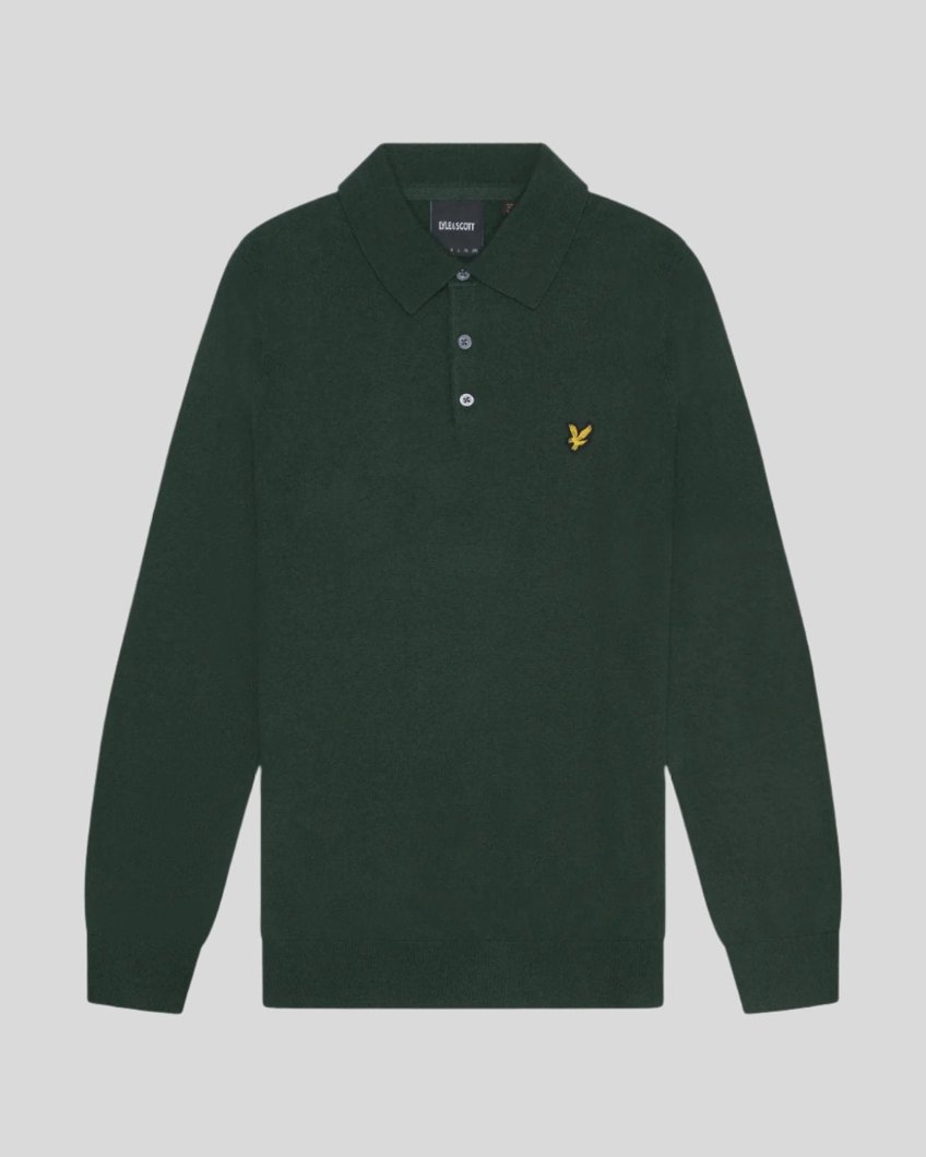 POLO LONG SLEEVE - MID GREY MARL