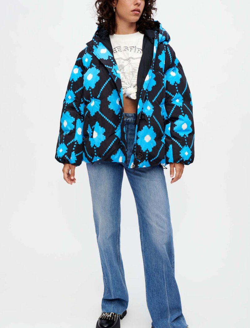 DOWN JACKET - BLACK/BLUE