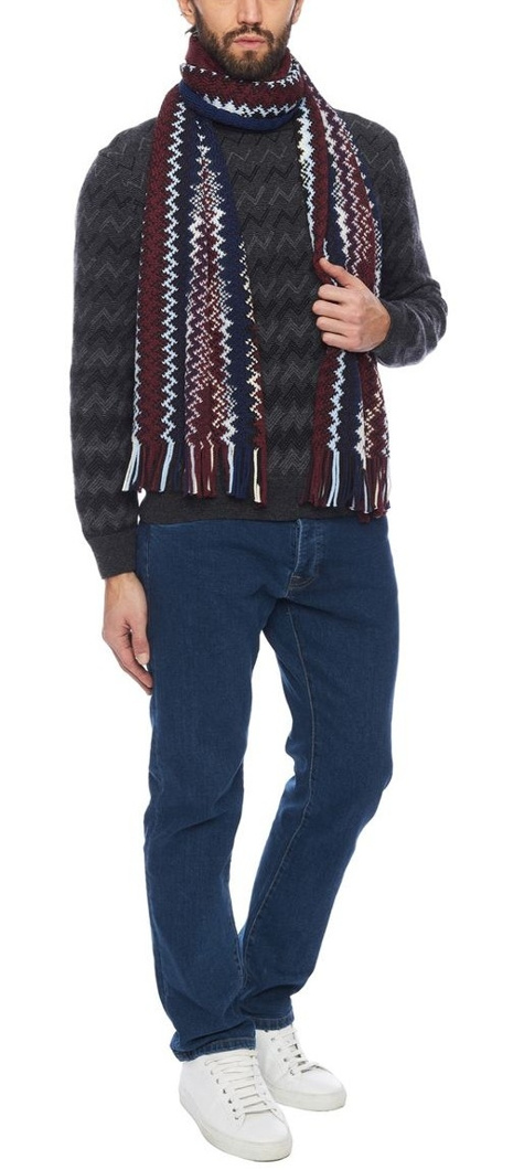 SCARF - BORDEAUX/BLUE