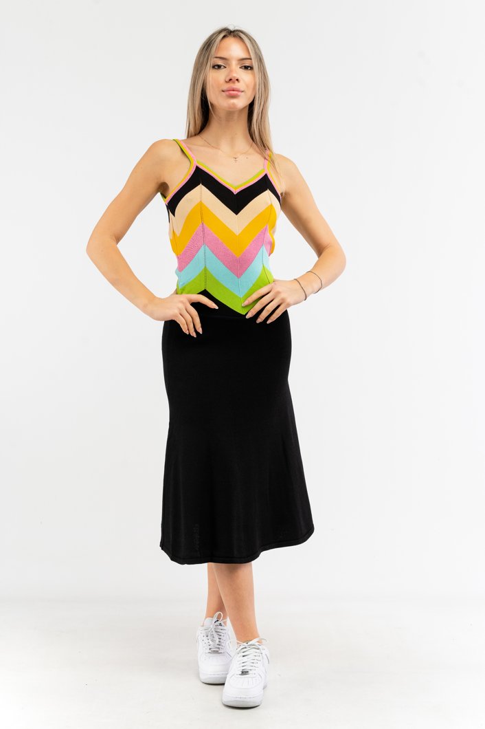 DRESS - MULTI BLACK