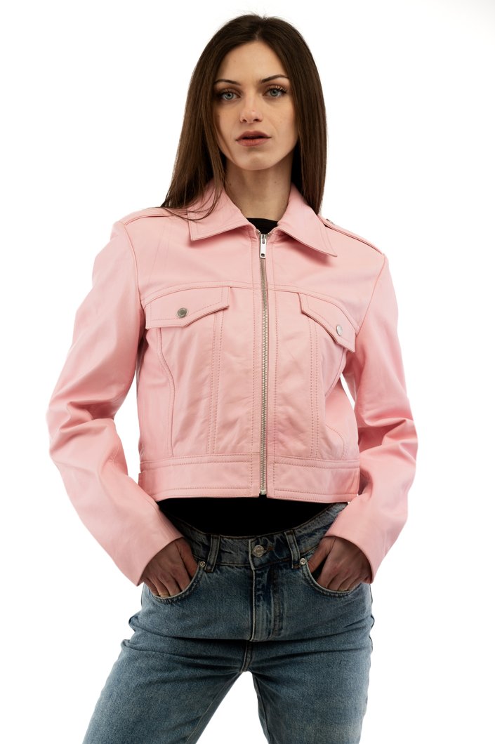 LEATHER JACKET - PINK
