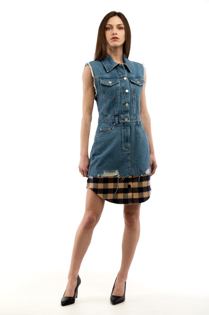 DRESS - MULTI BLUE