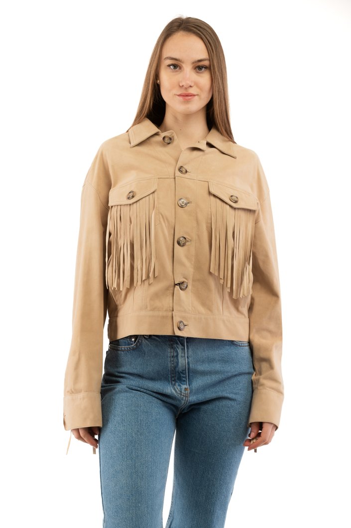 LEATHER JACKET - BEIGE