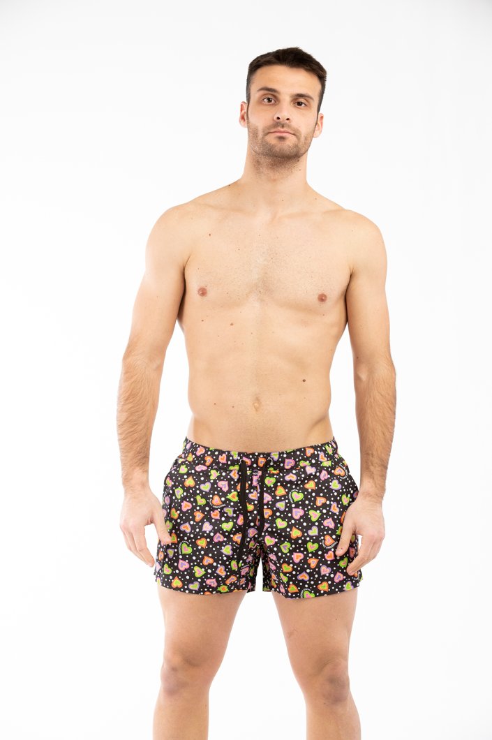 SWIM SHORTS - BLACK FANTASY