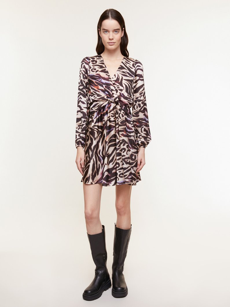 DRESS - PANNA/MARRONE