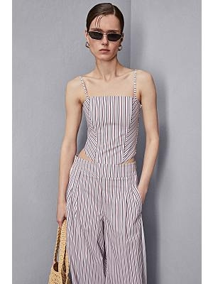 TOP - BORDEAUX STRIPES