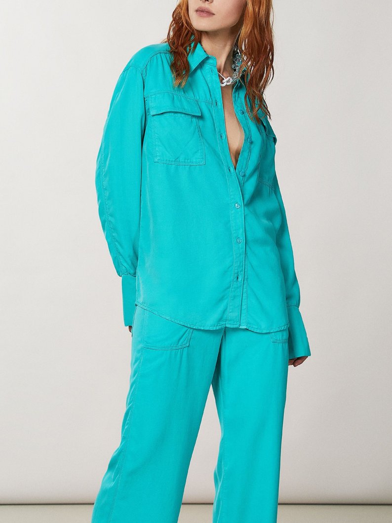 BLOUSE - AQUA GREEN