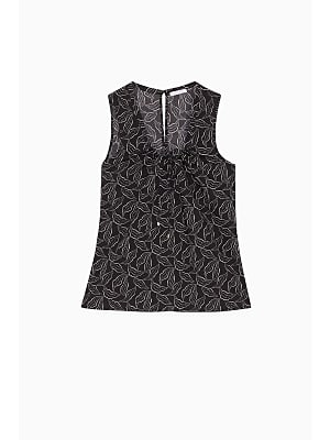 SHIRT - BLACK&WHITE FLOWERS