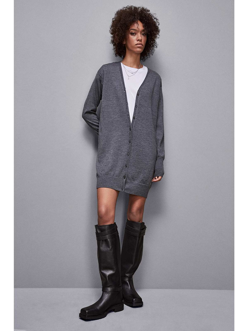 CARDIGAN - GREY MELANGE