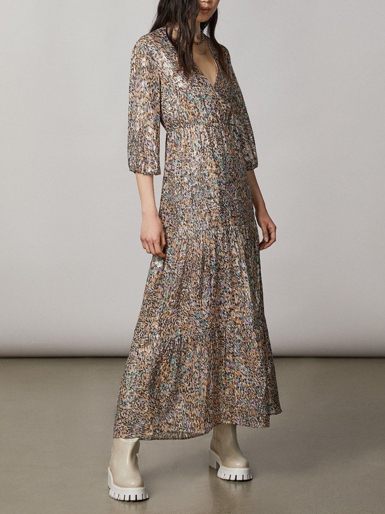 DRESS - GOLD ANIMALIER