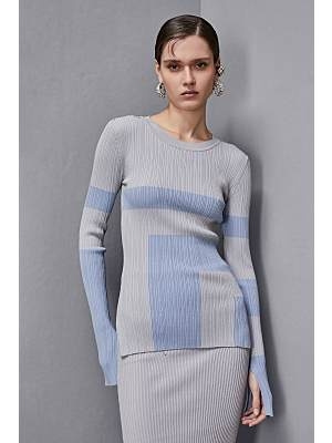 SWEATER - GLASS GREY/SKY