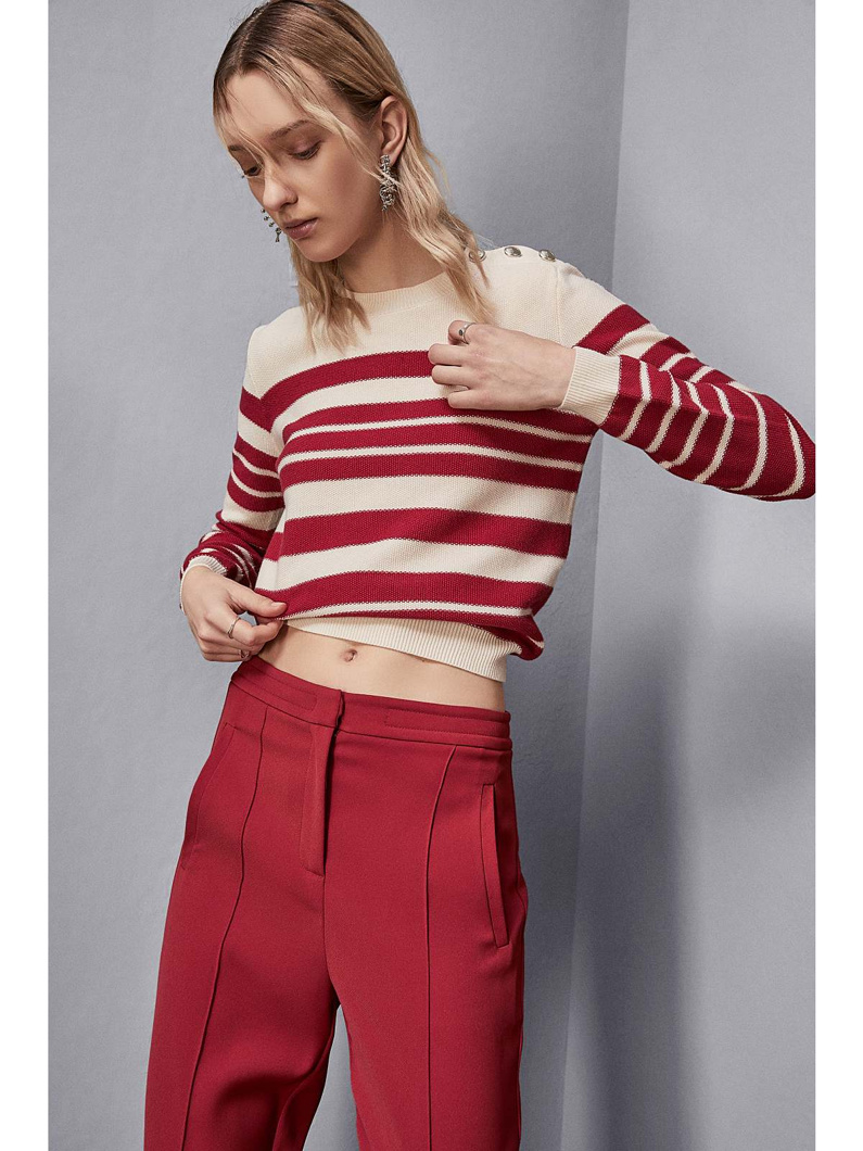 KNIT - VANILLA/CLASH RED