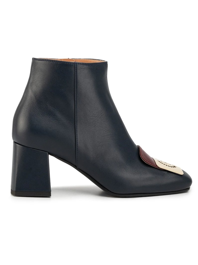 ANKLE BOOTS - BLACK/BURGUNDY