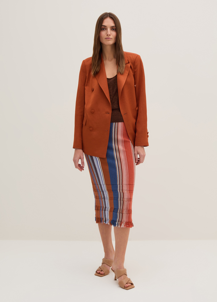SKIRT - BROWN/BLUE/PINK