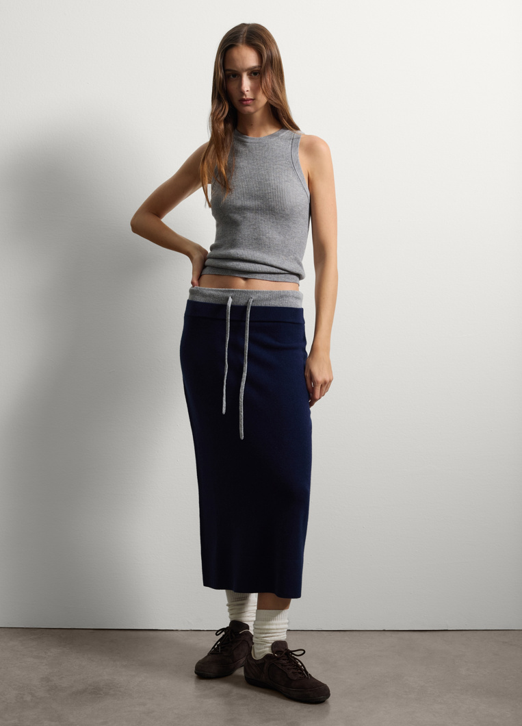 SKIRT - NAVY BLUE+ GREY