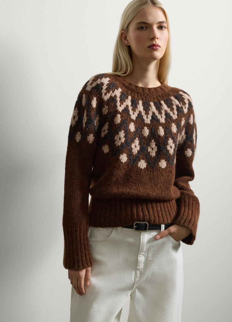 SWEATSHIRT - JACQUARD BROWN