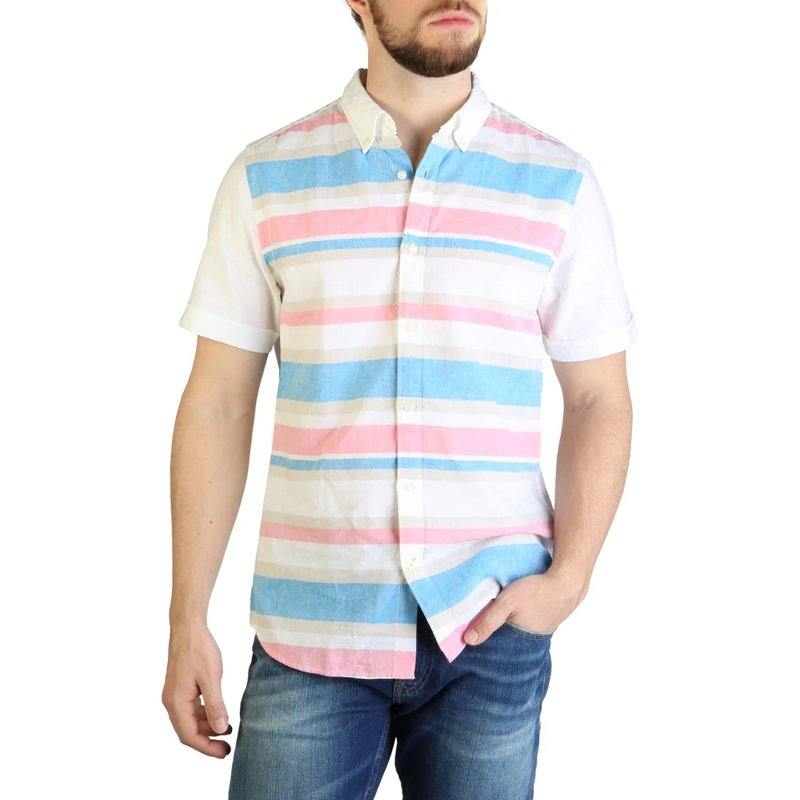 SHIRT SHORT SLEEVE - WHITE/PINK/BLUE