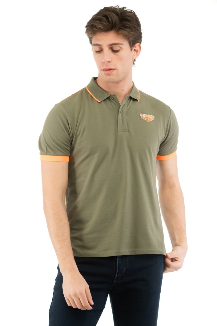 POLO - GREEN/FLUO ORANGE