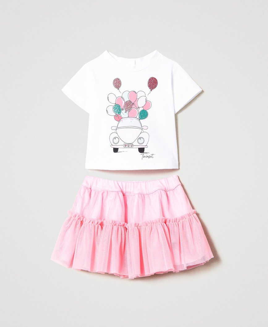 SET 2: BLOUSE + SHORTS - BIC.MERINGA/PASTEL PINK