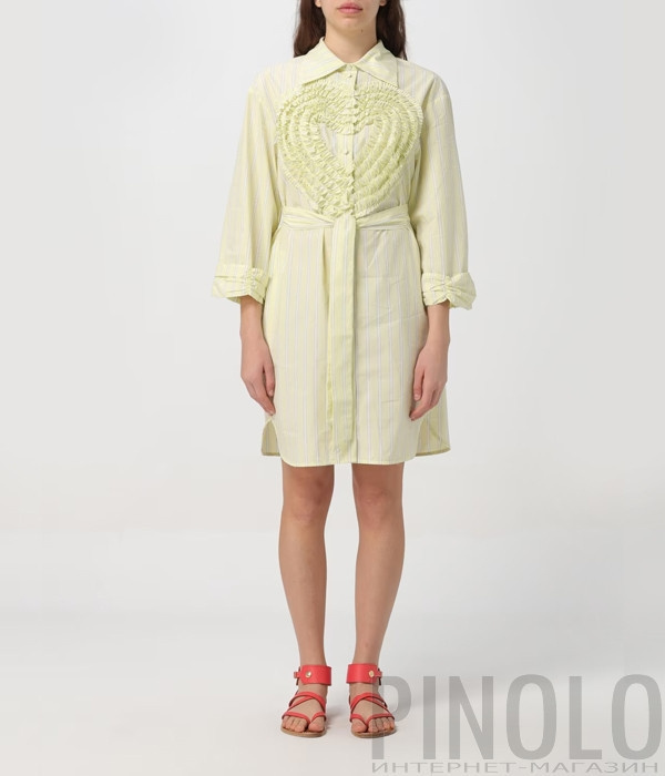 DRESS - LIME PINSTRIPE