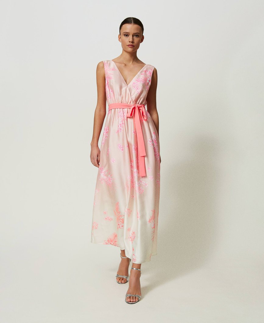 DRESS - ST.FLUO SHADED FLOWERS