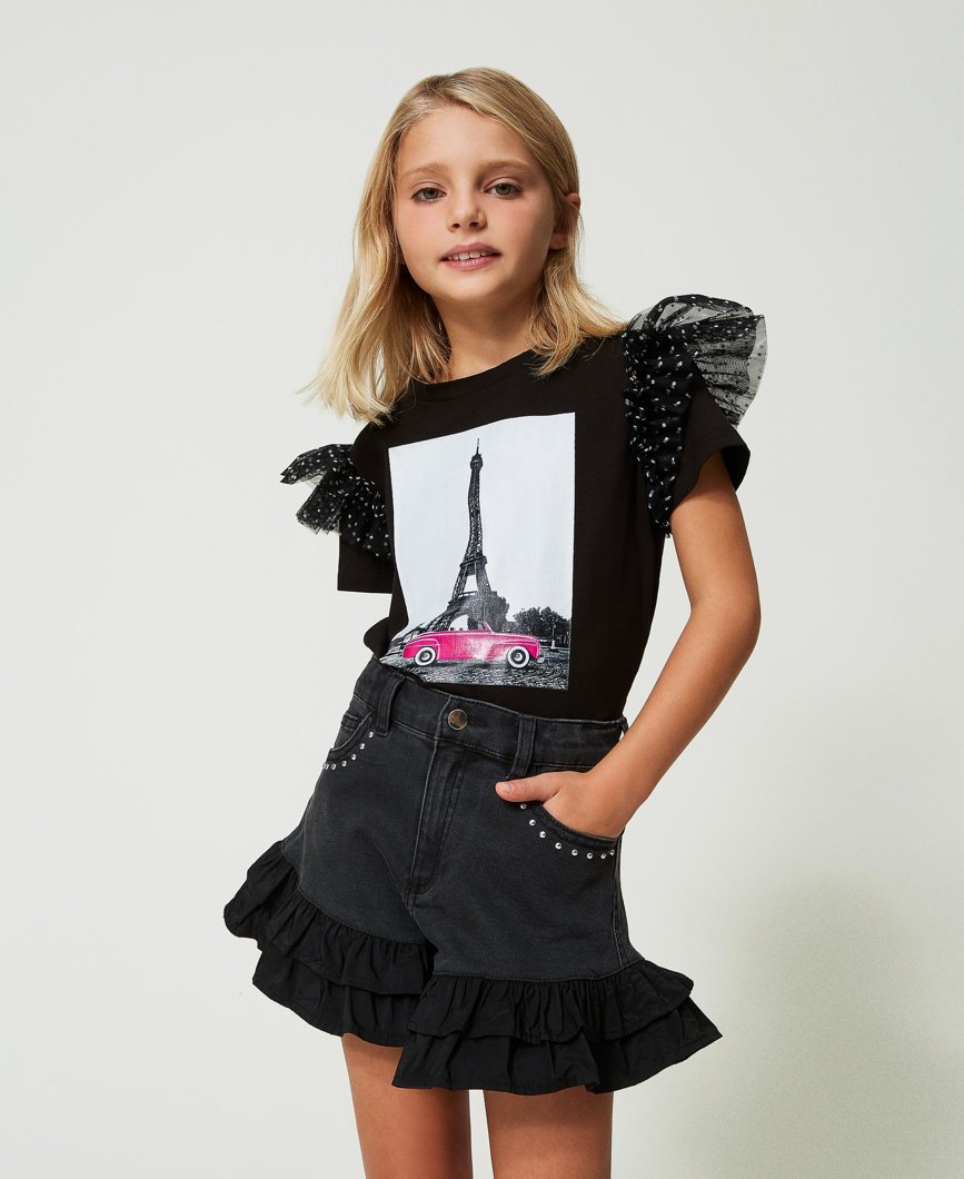 SHORTS - DENIM NERO