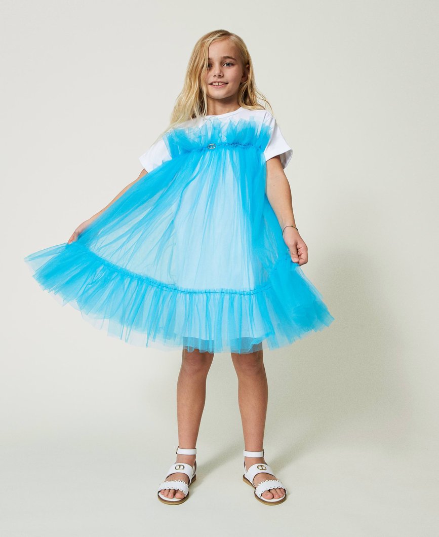 DRESS - BIC.LUCENT WHITE/ICELAND BLUE
