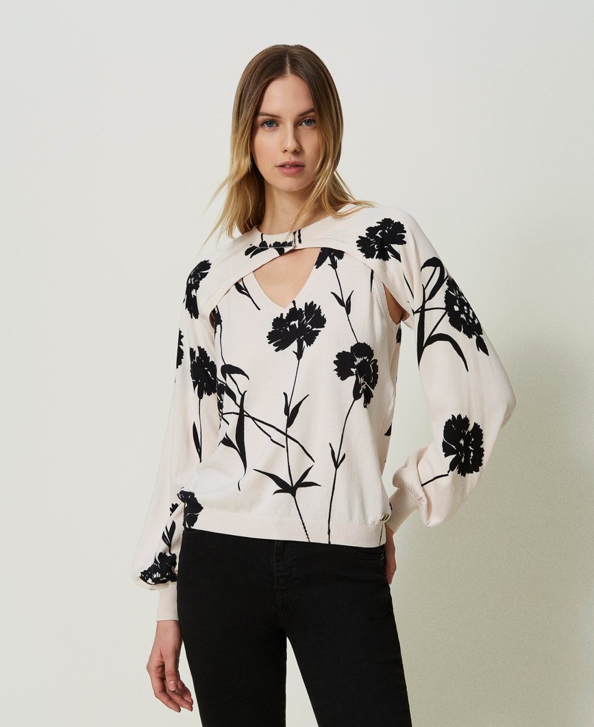 PULLOVER - ST.GAROFANO NERO/NEVE