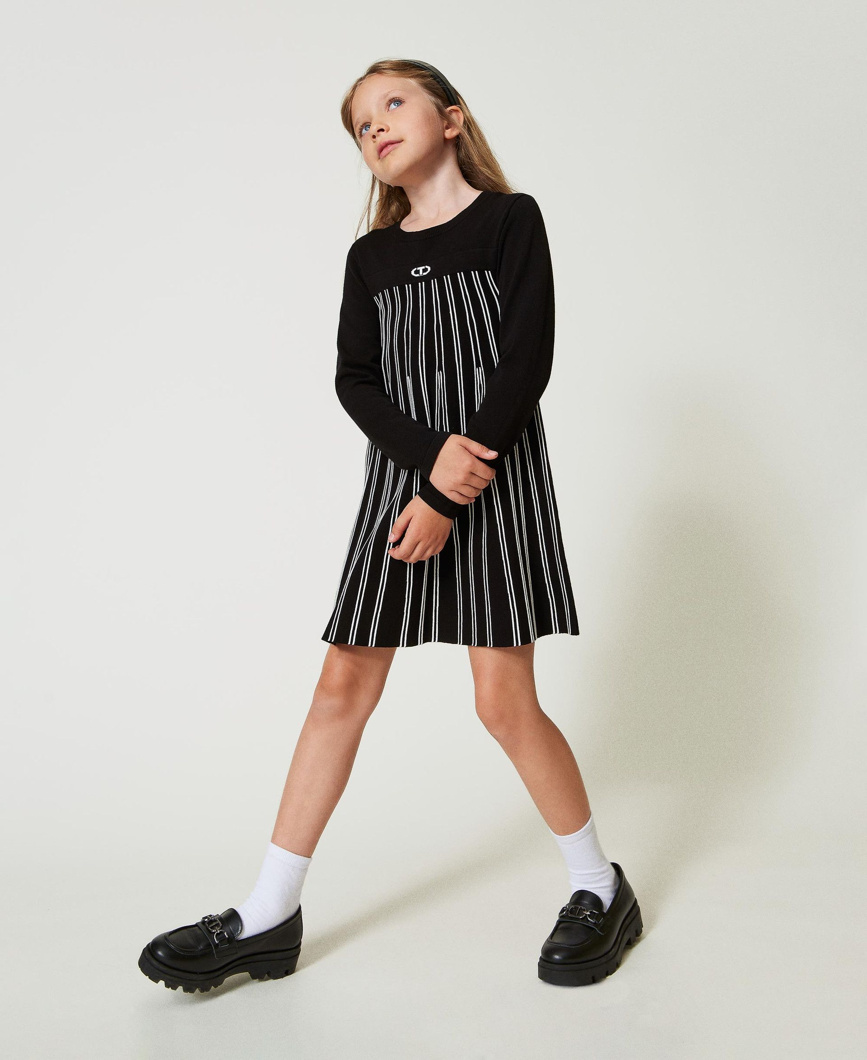 DRESS - BIC.NERO/OFF WHITE