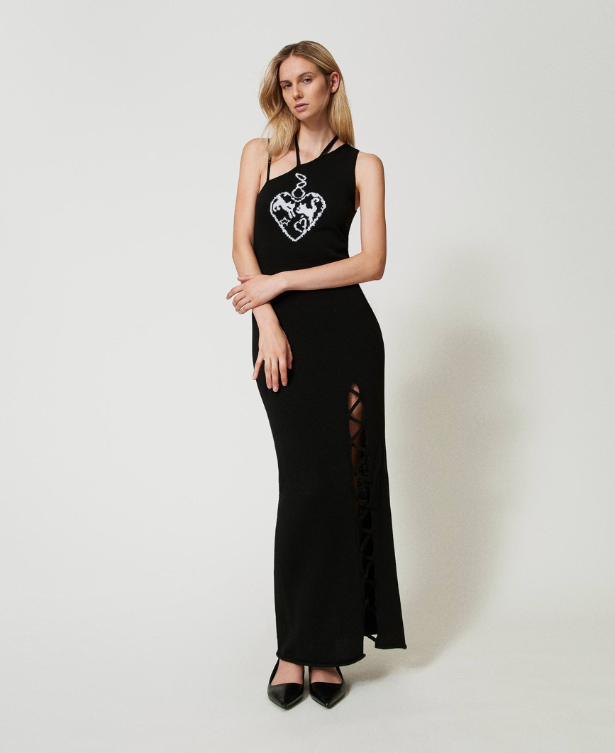 DRESS - INTARSIO NERO/NEVE
