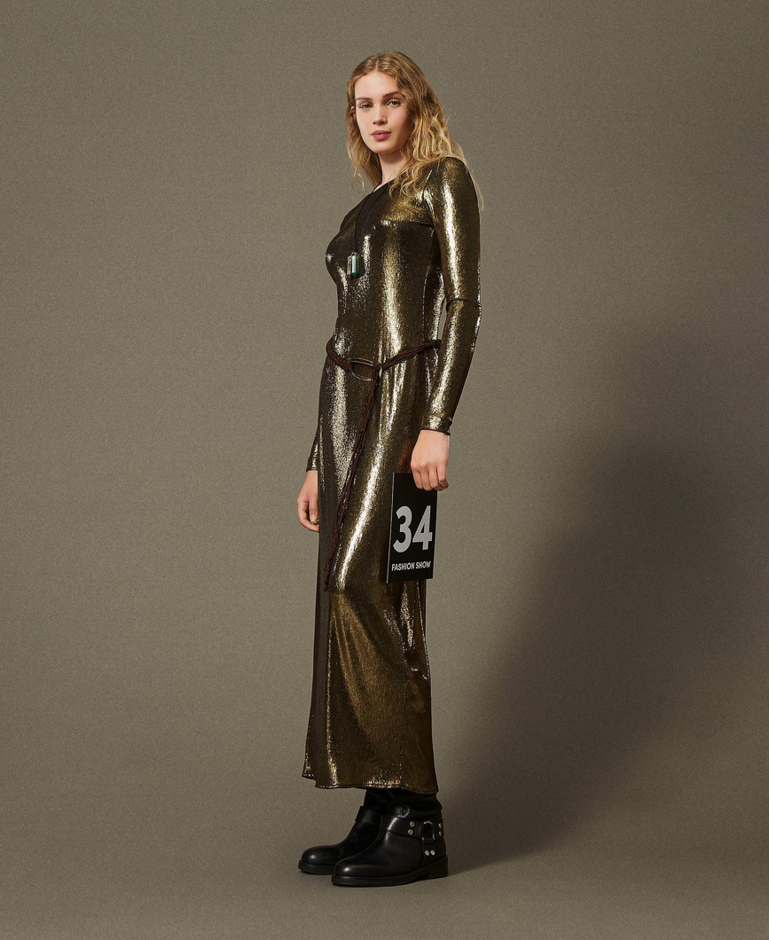 DRESS - LAMINA GOLD/BLACK