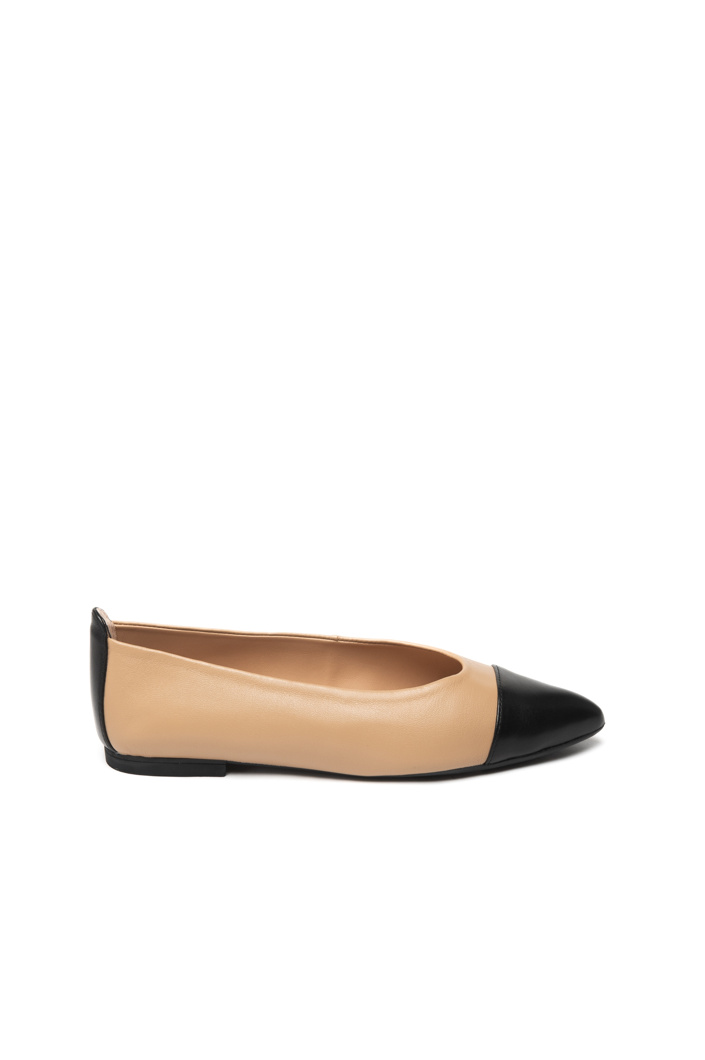 BALLET FLATS - OAT/BLACK