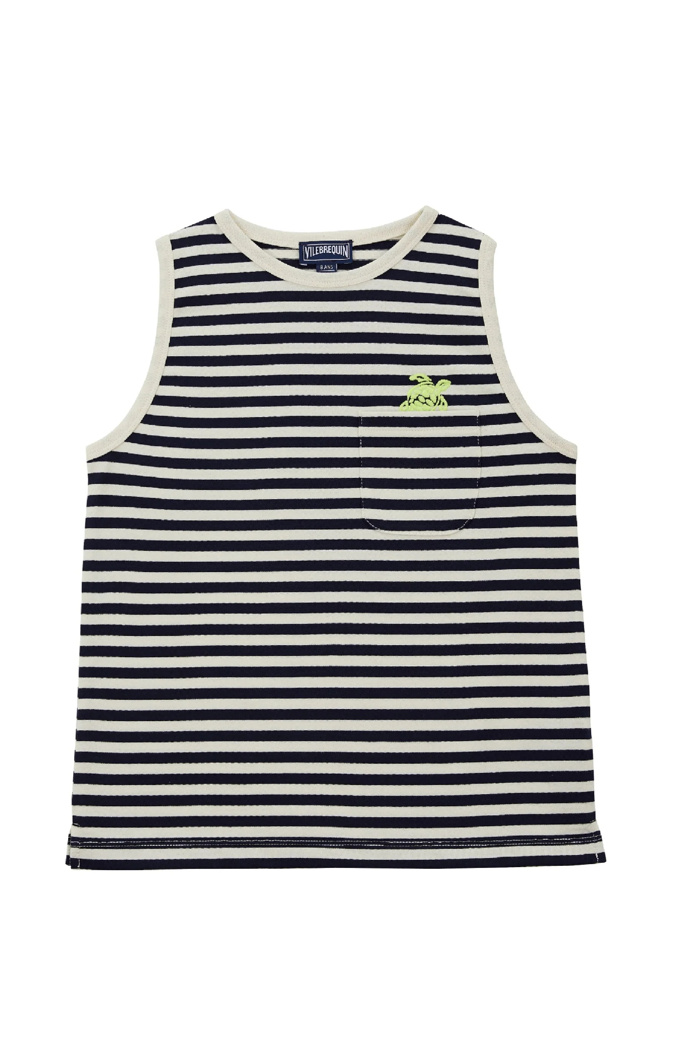 CARDIGAN - MARINE / BLANC