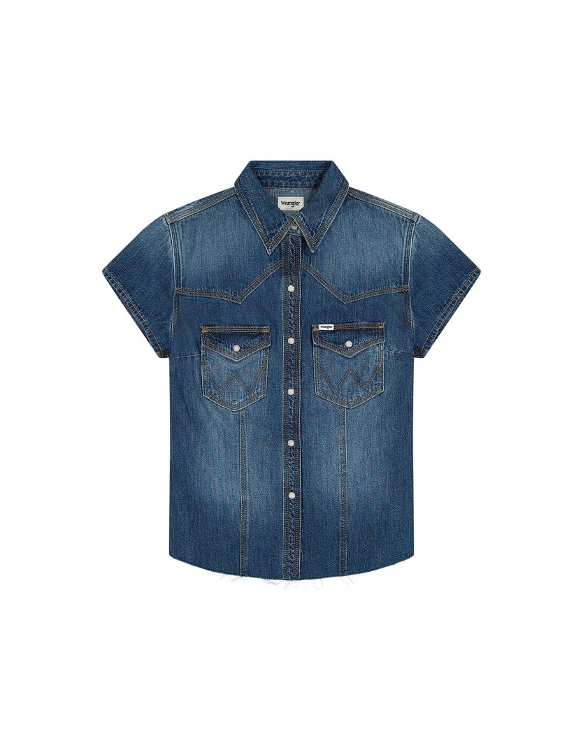 JEANS SHIRT SHORT SLEEVE - BLUE