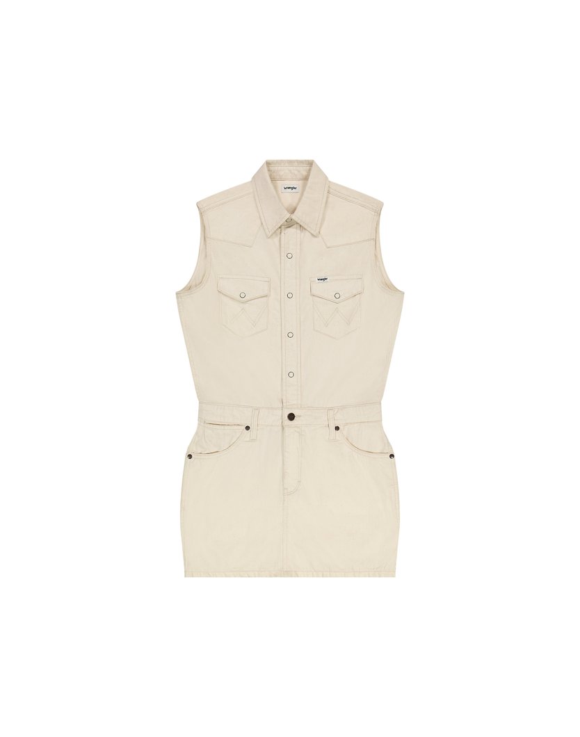 JEANS DRESS - WHITE